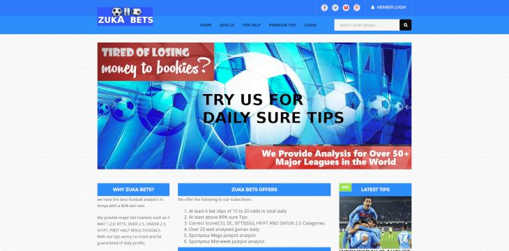 Zukabets home page