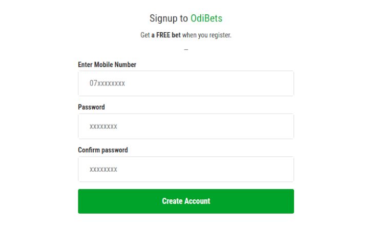 Odibets registration